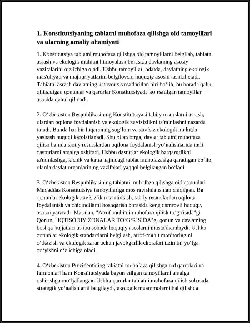 KONSTITUSIYANING TABIATNI ASRASHGA DOIR QONUNLARNI О‘RGANISH VA TAHLIL QILISH HAMDA REFERAT YOZISH 4