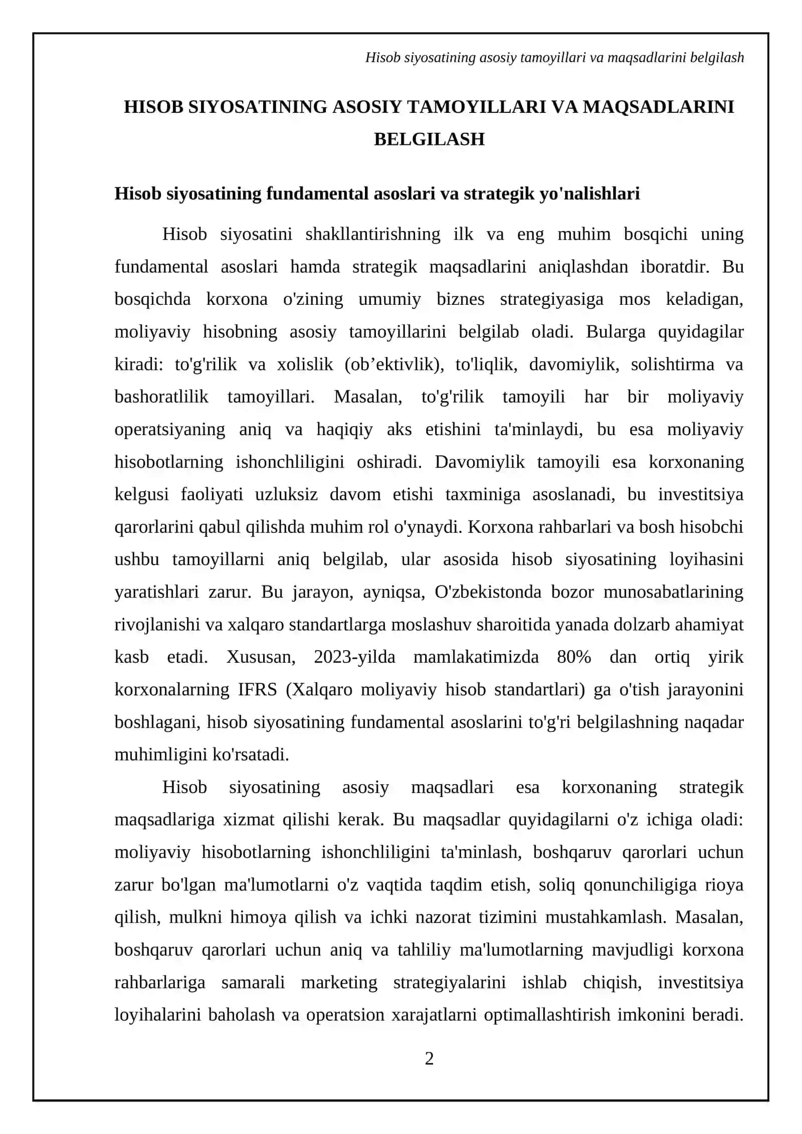 Mavzu: Hisob siyosatini shakllantirish bosqichlari 4