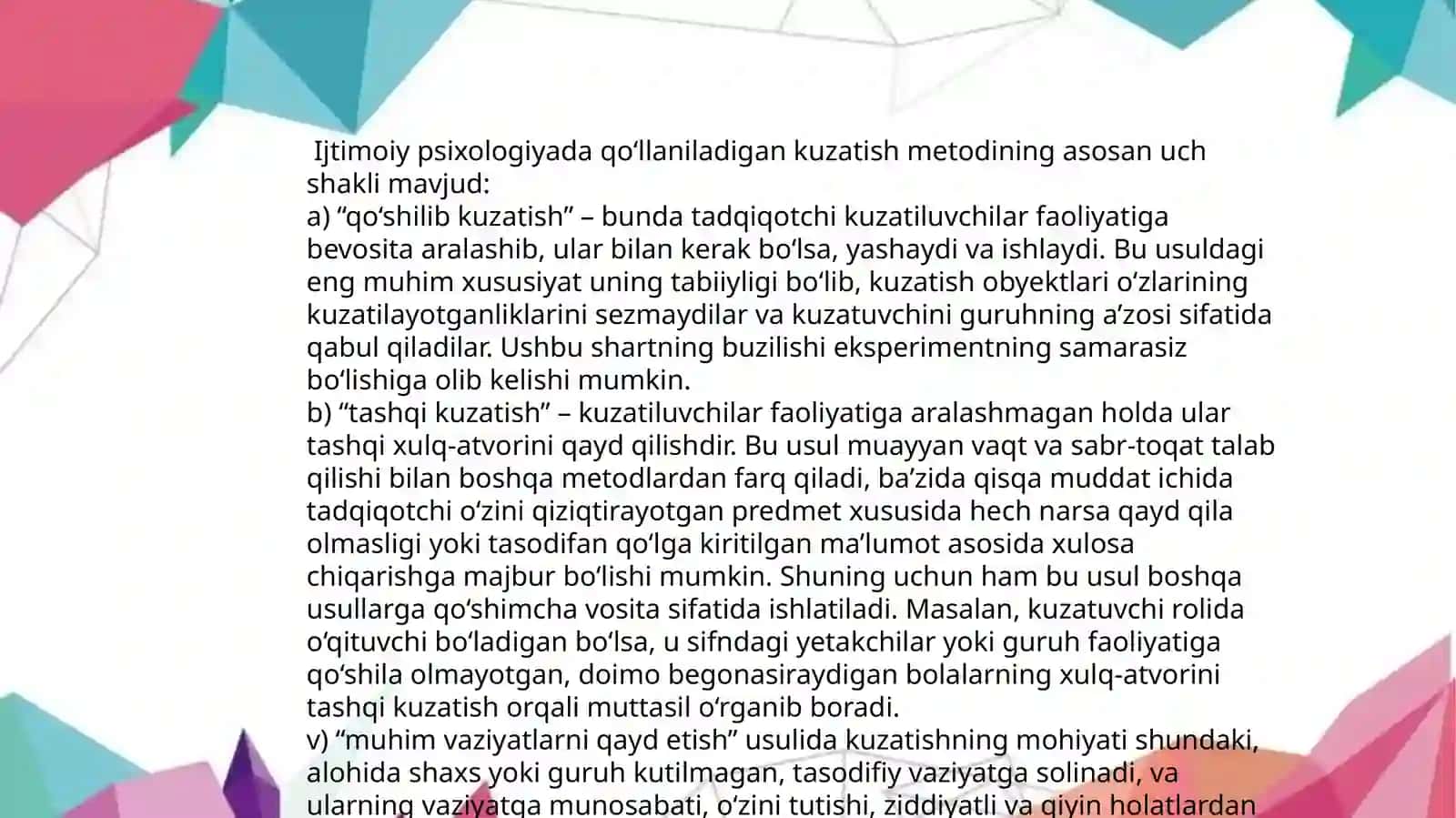 Konfliktlar diagnostikasi va tadqiqot metodlari 4