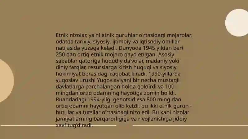 Nizolar va ularning kelib chiqish sabablari 4