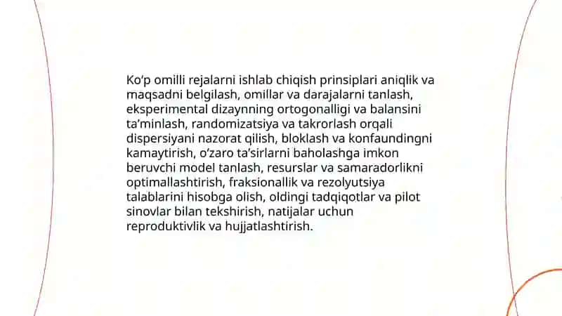 Koʻp omilli rejalar 4