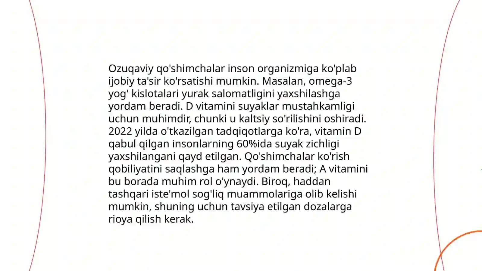 Ozuqaviy qo'shimchalar ta'sirini fiziologik baholash 4