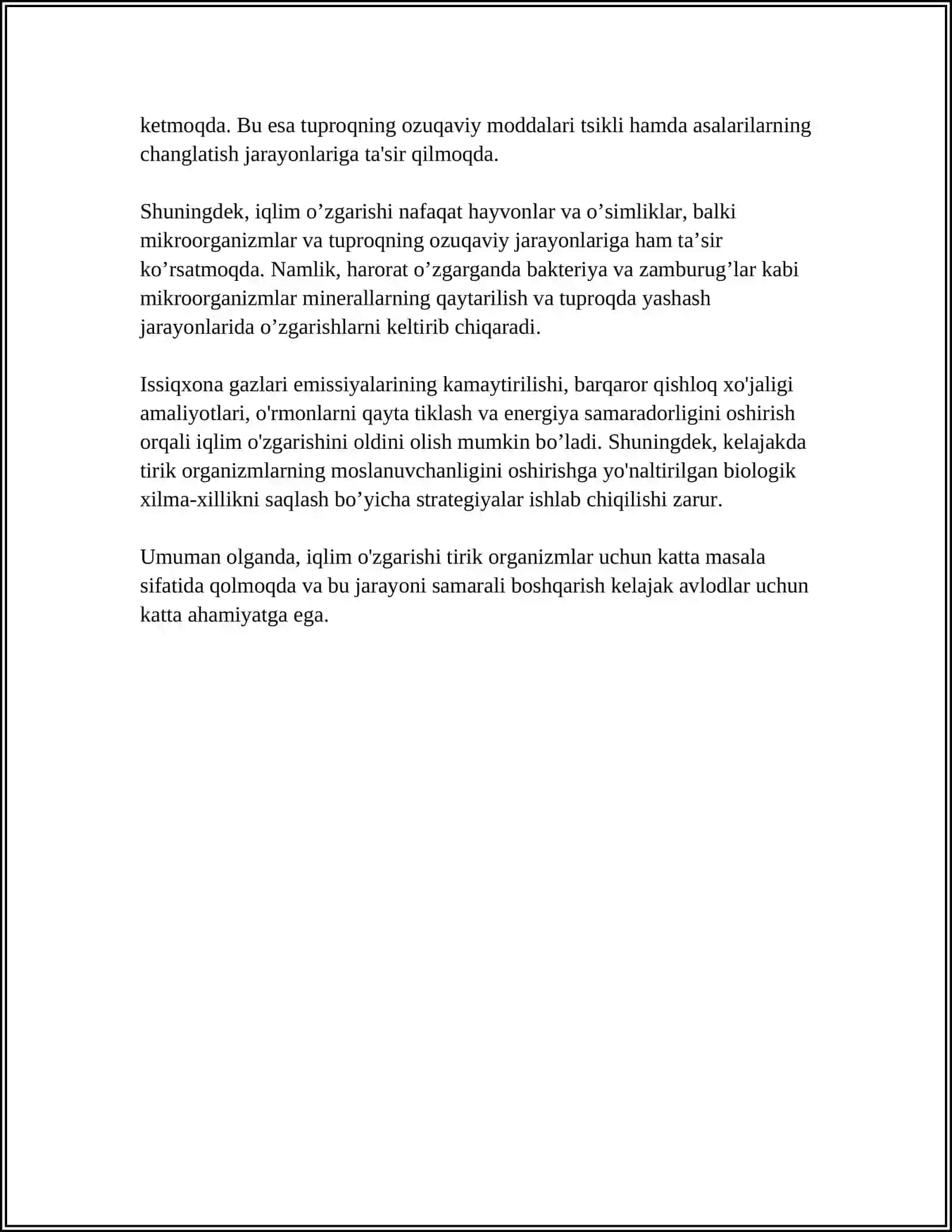 TURLI EKOLOGIK OMILLARNING TIRIK ORGANIZMLARGA TA‘SIR ETISH MEXANIZMLARI 4