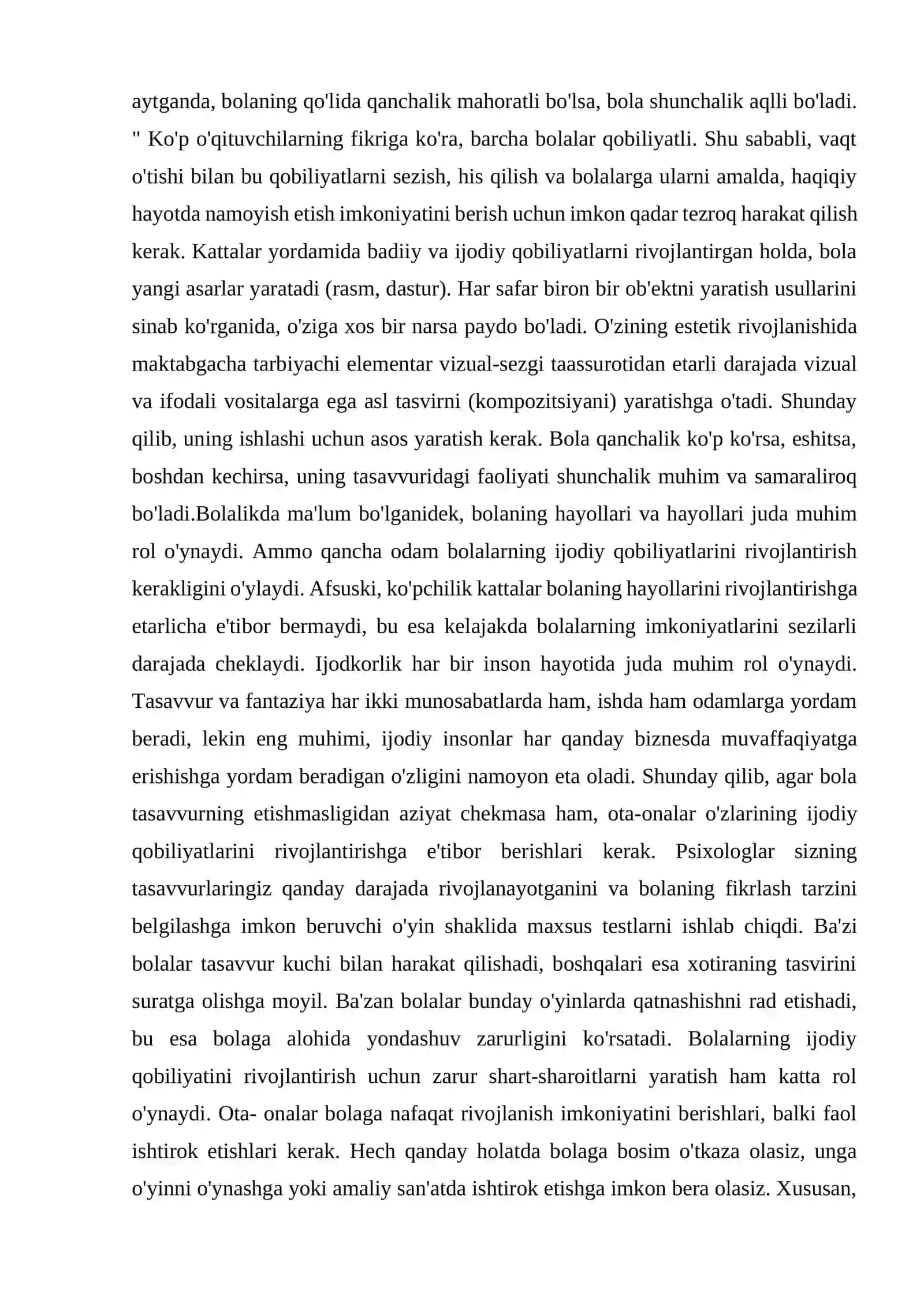 Bolalarning ijodiy qobiliyatini baholash mezonlari va rivojlantirish usullari (diagnostika) 4