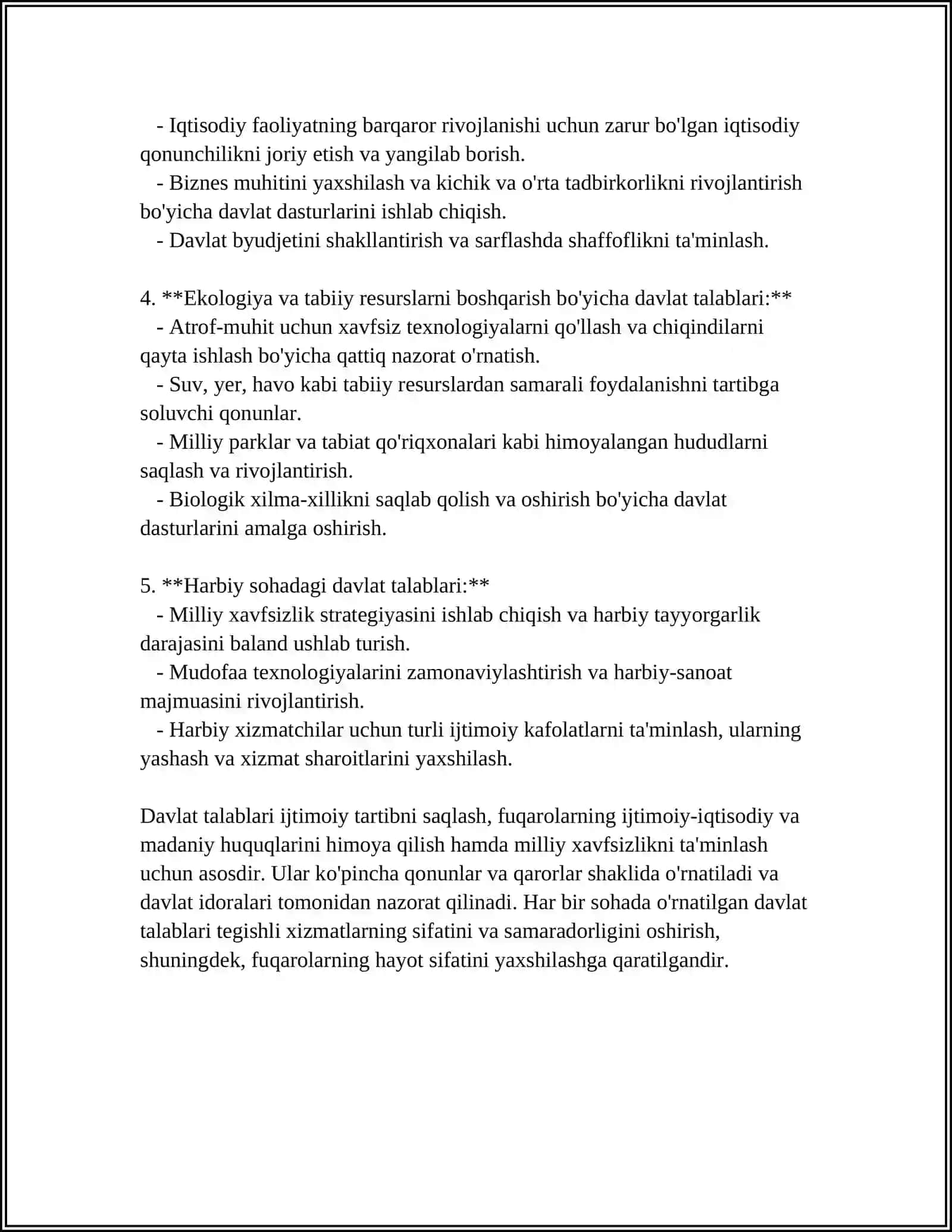 UMUMTA'LIM MAKTABLARIDA O'QUVCHILARNI SINFDAN-SINFGA O'TKAZISH VA TA'LIMNI TASHQI KO'CHIRISH UCHUN O'RNATILGAN DAVLAT TALABLARINI BILISH VA FOYDALANA OLISH KERAK 4