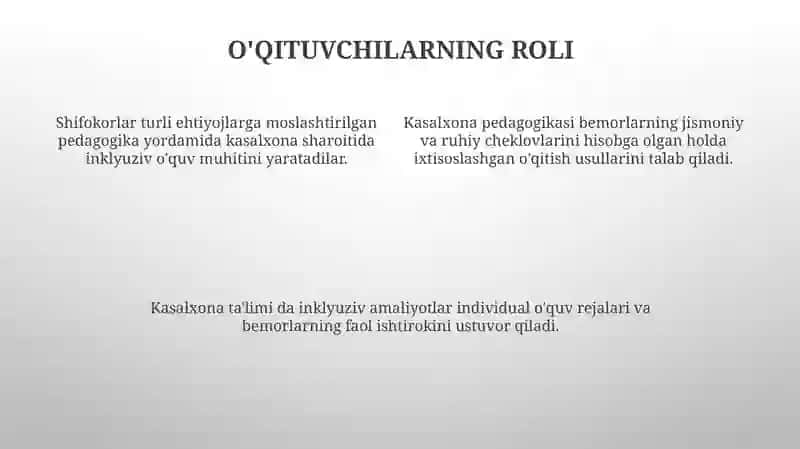 Gospital pedagogikasi va inklyuziyaning ajralmas qismi 4