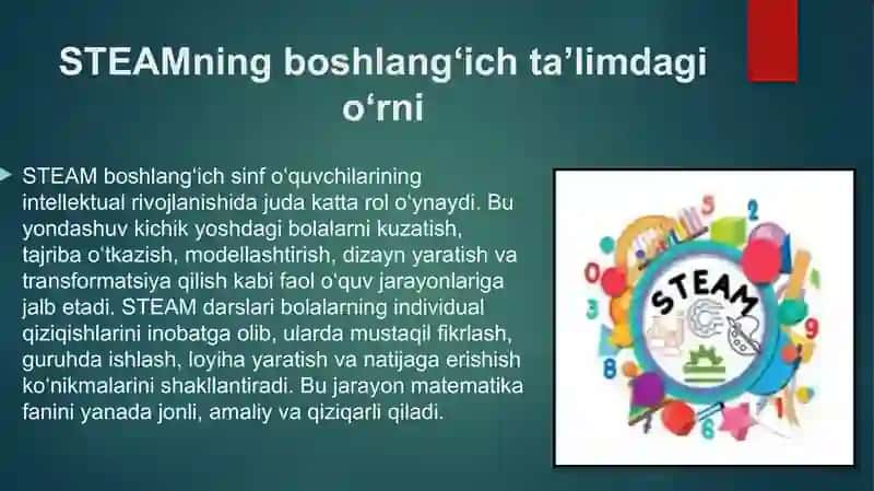 Boshlang‘ich sinflarda Boshlang‘ich sinflarda matematika fanini STEAM fani bilan fanlararo bog‘lanis 4