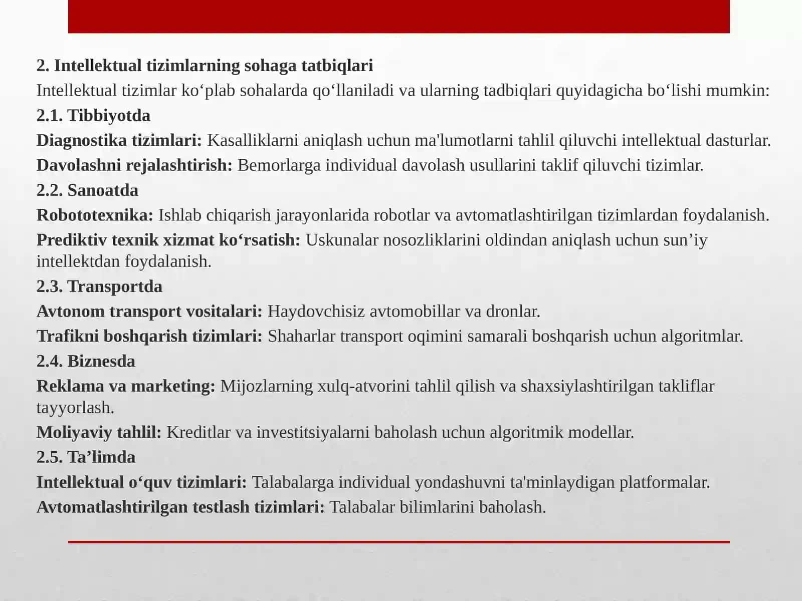 Intellektual tizimlarga qo'yiladigan talablar 4