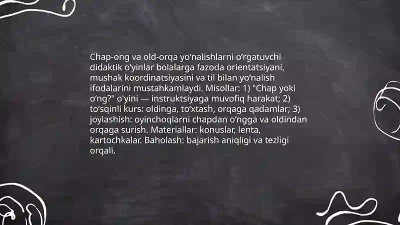 Fazoda moʻljalga olish: boshlangʻich tushunchalarni shakllantiruvchi didaktik oʻyinlar 4