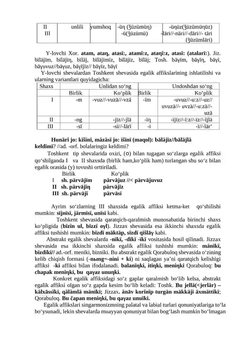 OʻZBEK SHEVALARINING GRAMMATIK XUSUSI YATLARI 4