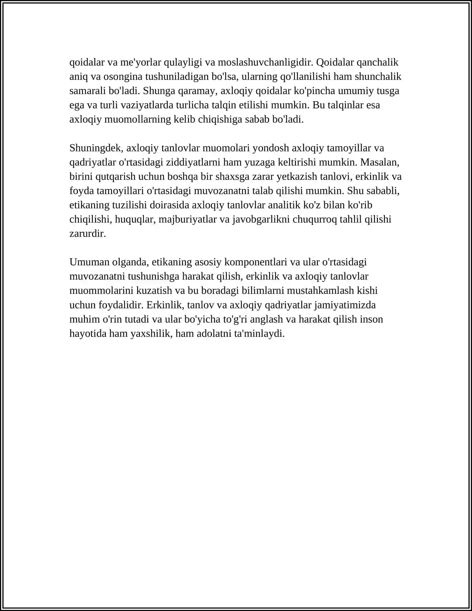 ETIKANING STRUKTURASI VA UNDA IXTIYOR ERKINLIGI HAMDA AXLOQIY TANLOV MUOMOSI 4