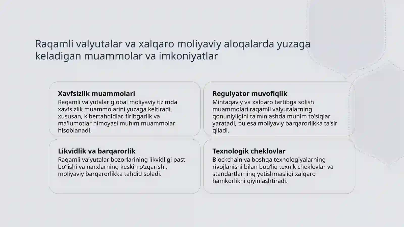 Raqamli valyutalar va xalqaro moliya munosabatlariga ta'siri 4
