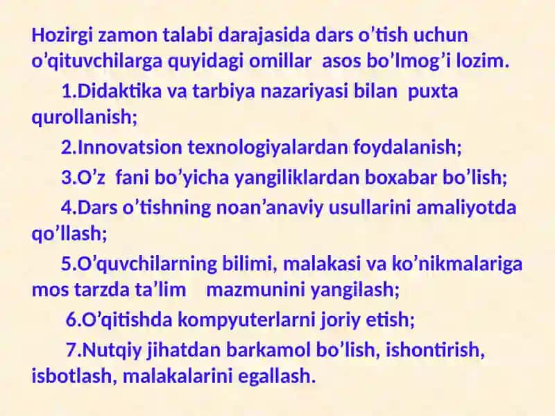 Muxammadiyev Odiljonning Umumiy pedagogika fanidan tayyorlagan darslar 4