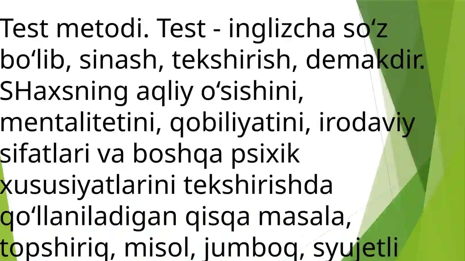 Testlar va boshqa psixodiagnostik metodlar 4