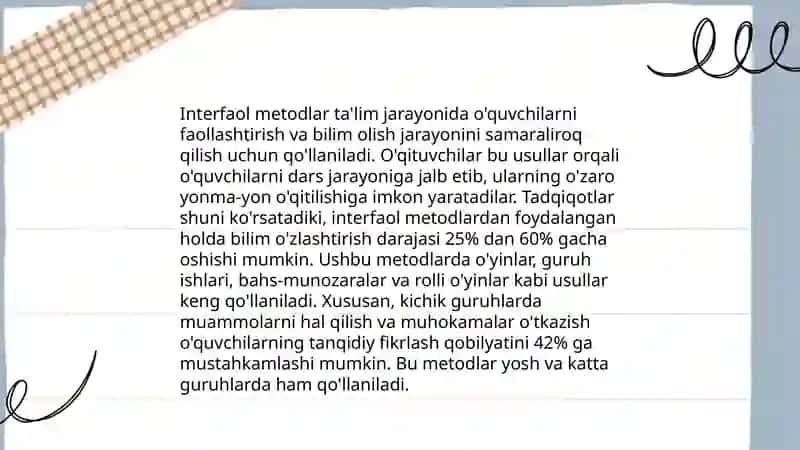 Boshlang'ich ta'limlarda didaktik metodlar haqida 4
