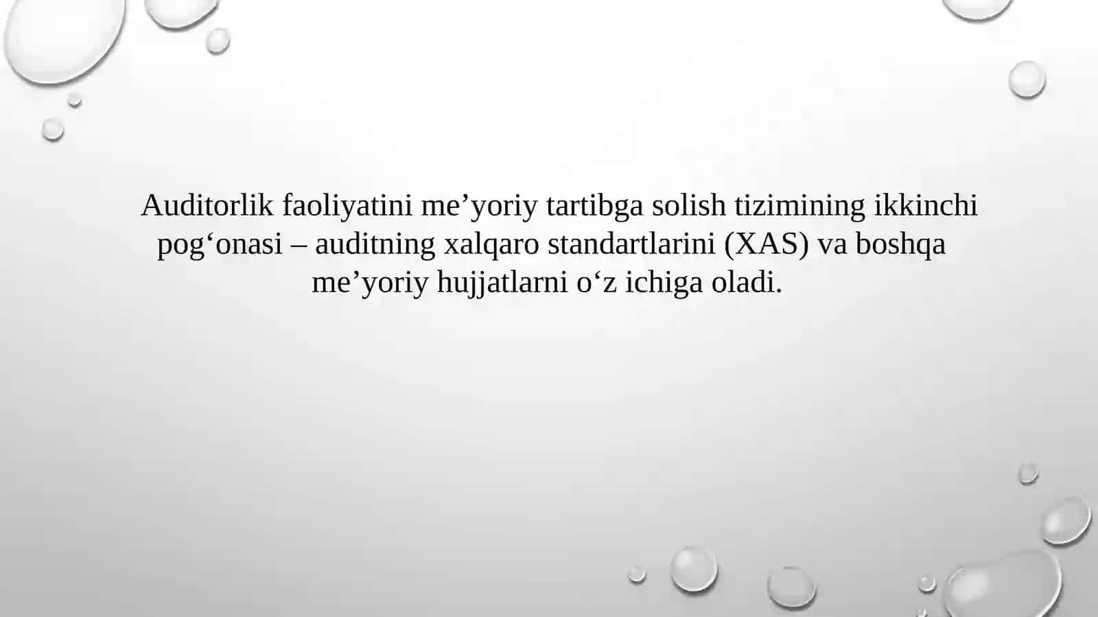 O‘zbekiston Respublikasida auditorlik faoliyatining huquqiy asoslari 4