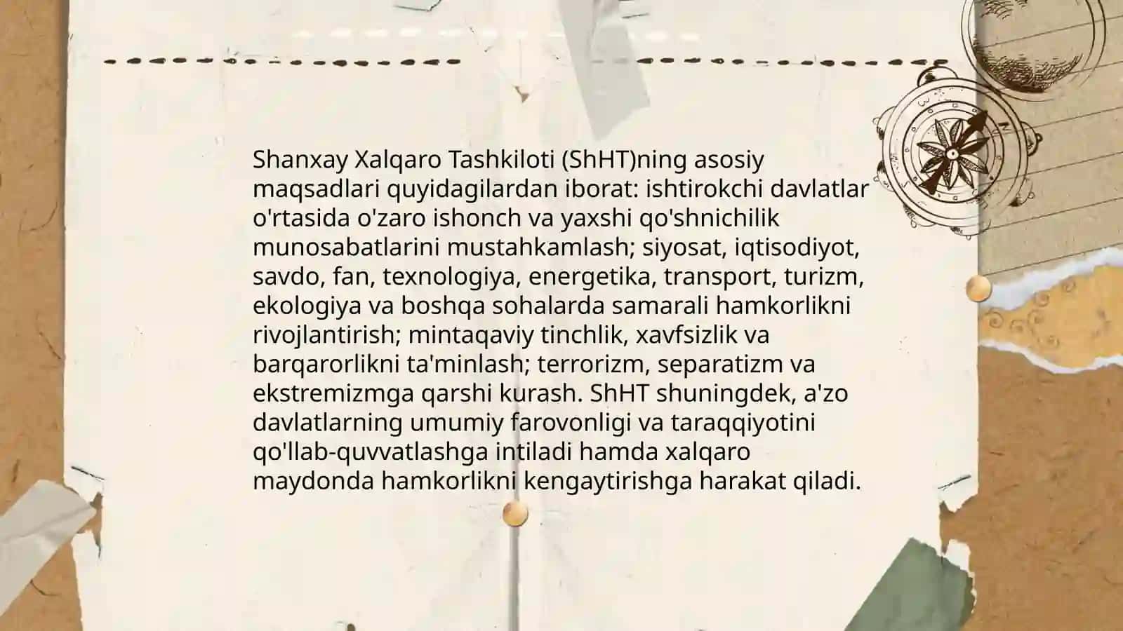 Shanxay Xalqaro Tashkilotining tashkil topishi, uning maqsadi va vazifalari 4