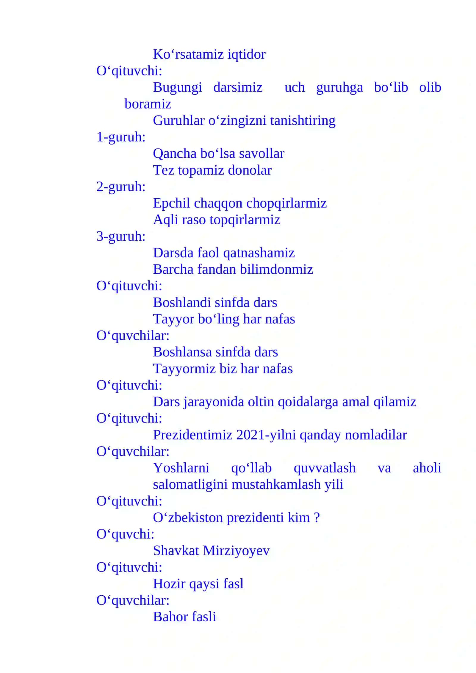 3-sinf matematika fanidan Harakat va tezlik 4-chorak uchun dars ishlanma 4