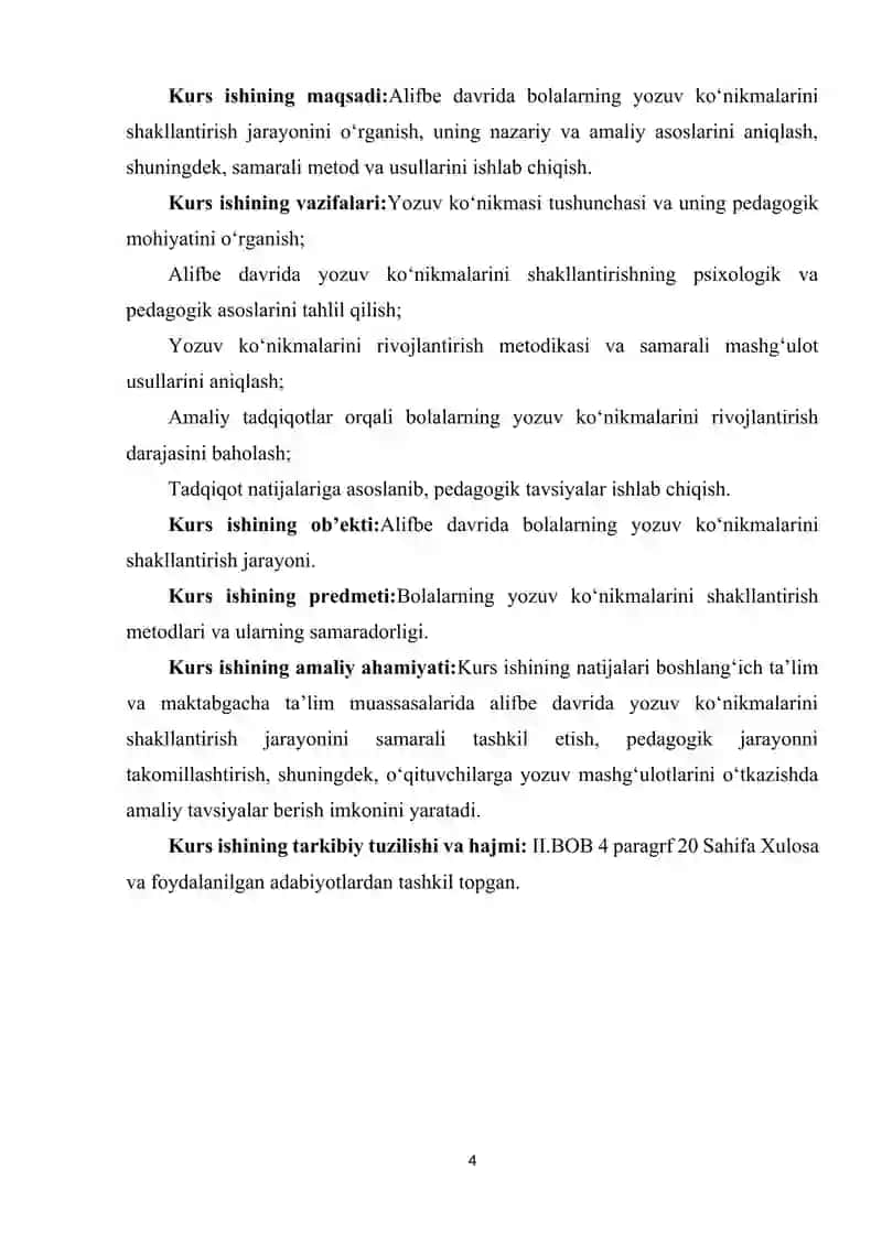 ALIFBE DAVRIDA YOZUV KO‘NIKMALARINI SHAKLLANTIRISH. 4