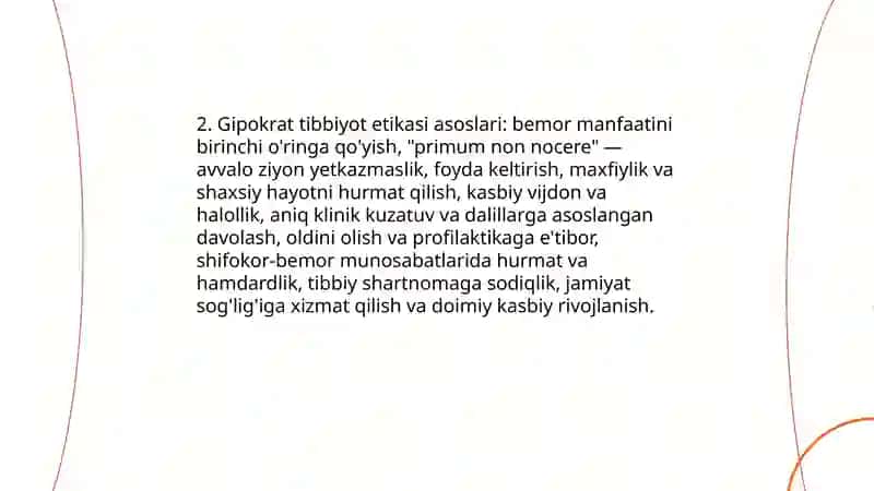Gipokrat va A. Shveytserning vrachlik etikasini shakllantirishdagi faoliyati va ilmiy mehnatlarining ahamiyati 4