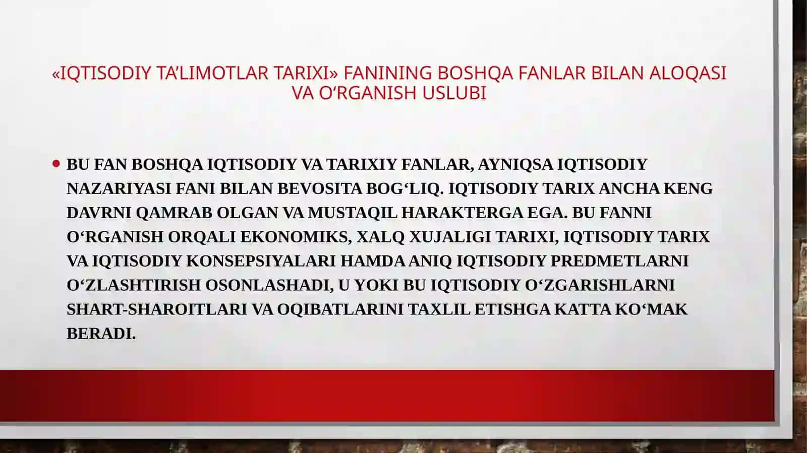 IQTISODIY TA'LIMOTLAR TARIXI 4