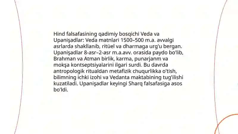 Falsafiy tafakkur tarqqiyot bosqichlari. Sharq falsafasi 4