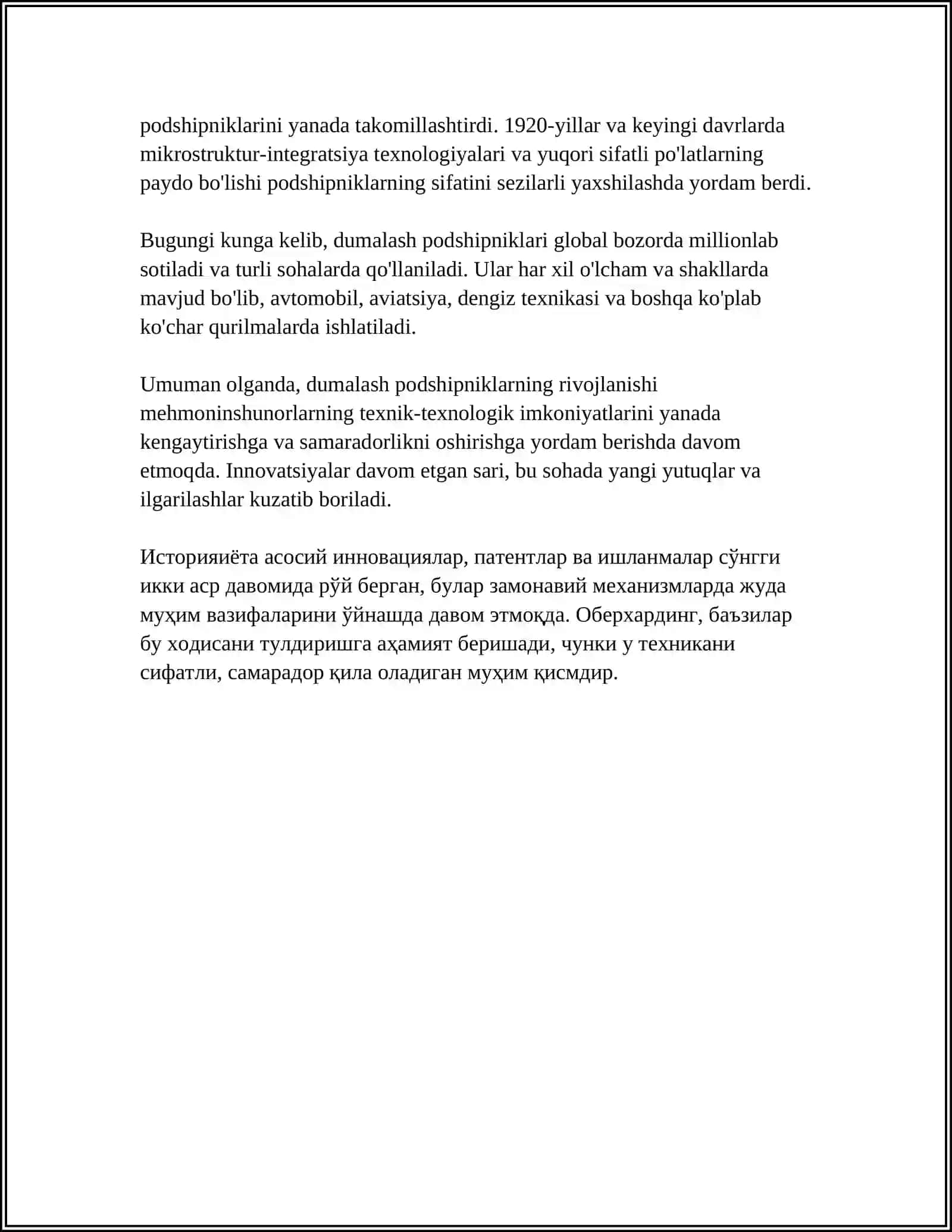 DUMALASH PODSHIBNIKLARI REFARAT 4