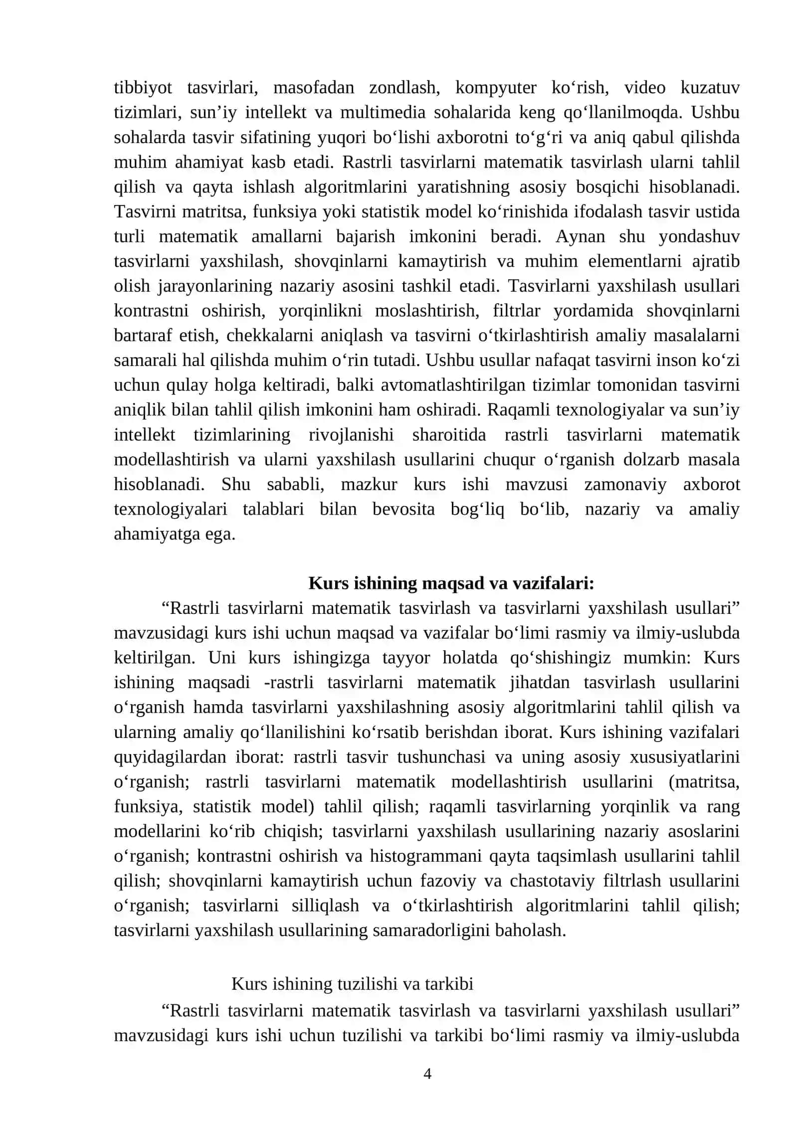 Rastrli tasvirlarni matematik tasvirlash va tasvirlarni yaxshilash usullari 4