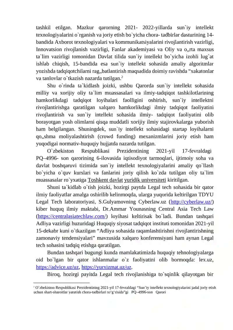 Legal Tech va xalqaro huquqiy yordam ko`rsatish jarayonlari 4