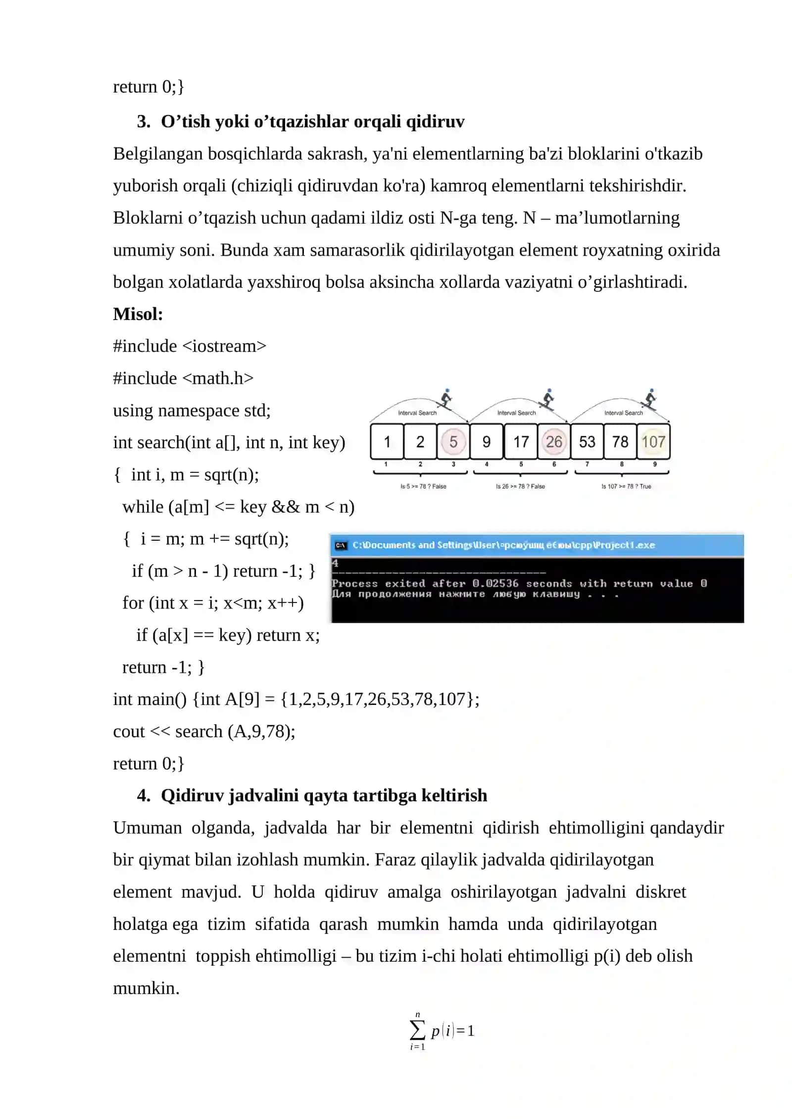Qidirish usullari samaradorli va optimallashtirish 4