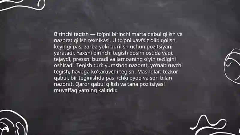 Fudbol o'yini texnikasi haqida tushuncha 4