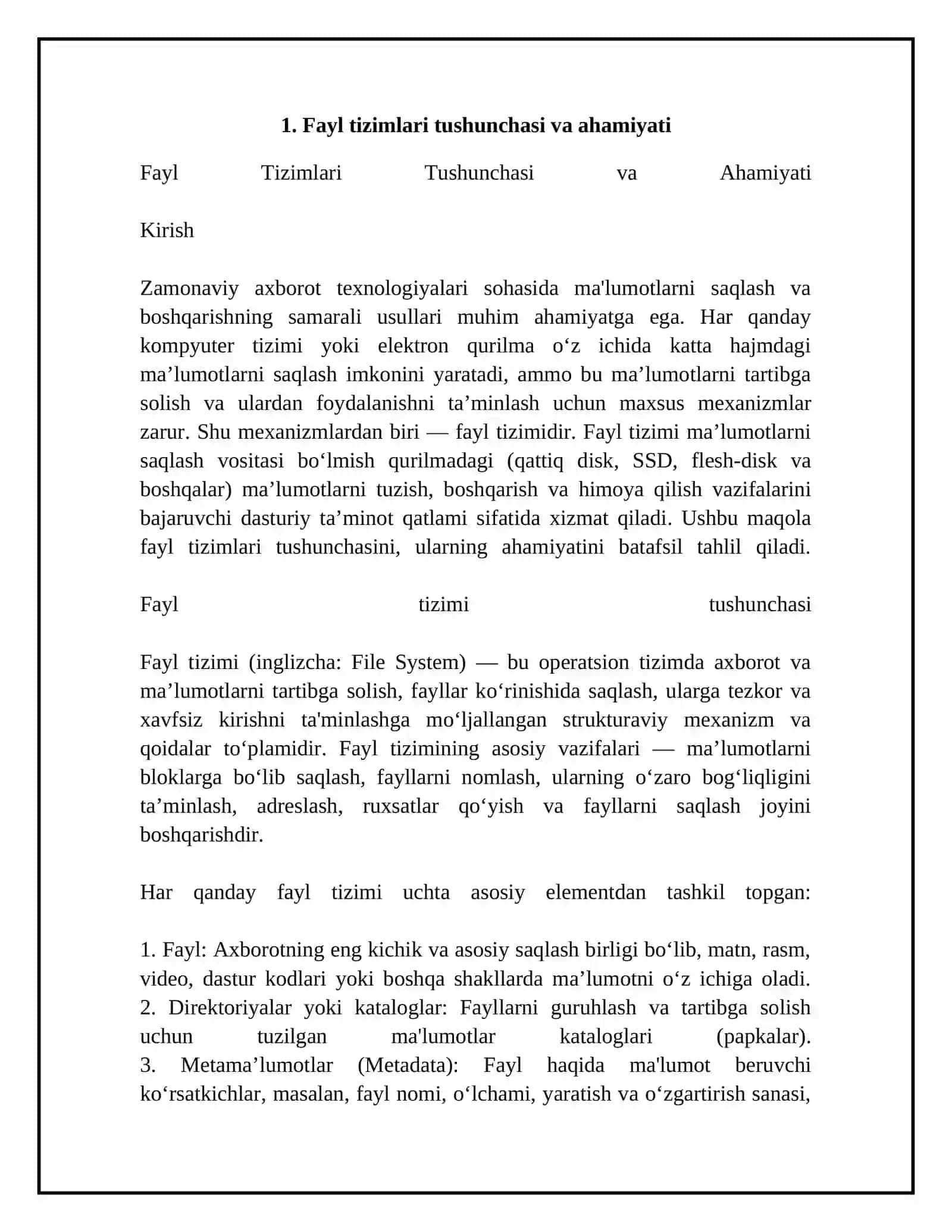 Fayl tizimlari va ularning turlari (NTFS, ext4, FAT32) 4