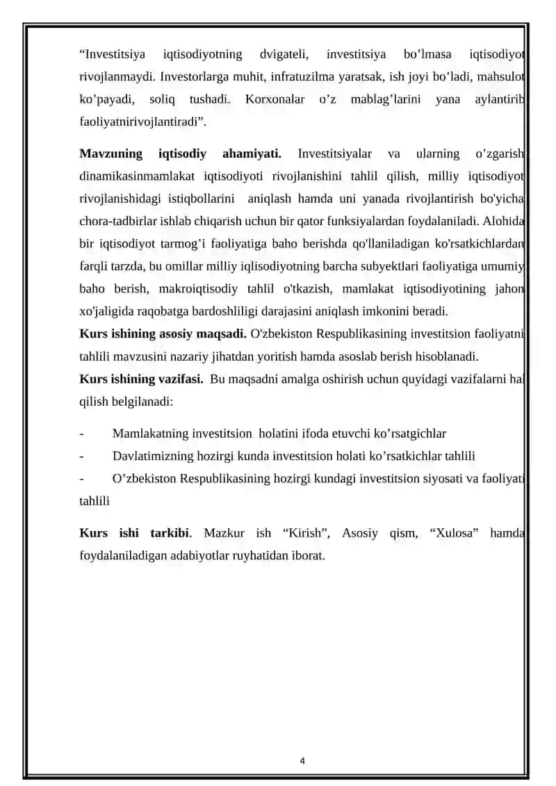 Oʻzbekiston iqtisodiyotidagi investitsiya dinamikasi 4