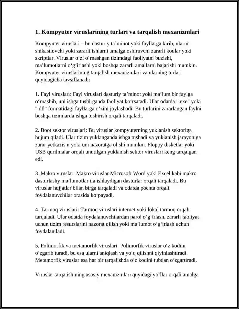 Kompyuter Viruslari va Viruslardan Himoyalanish Usullari 4