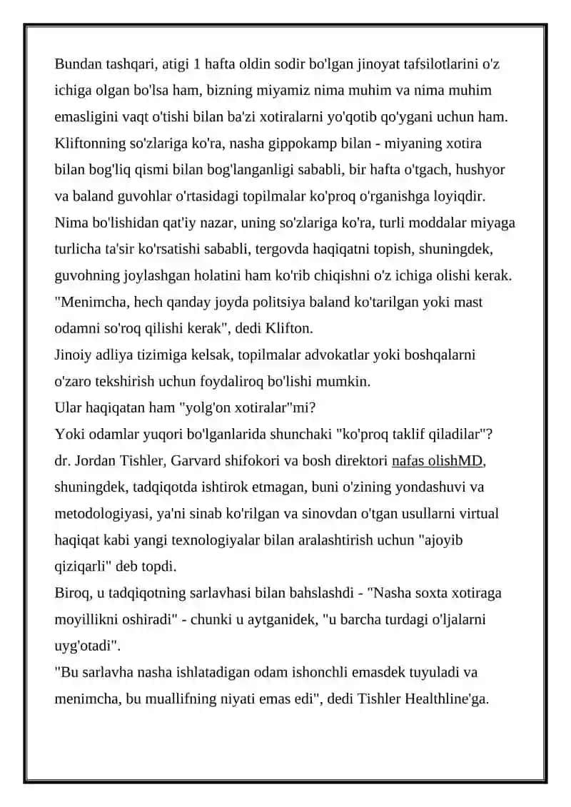 NASHA QABUL QILGAN BEMARLOR DAGI PSIXOZLAR 4