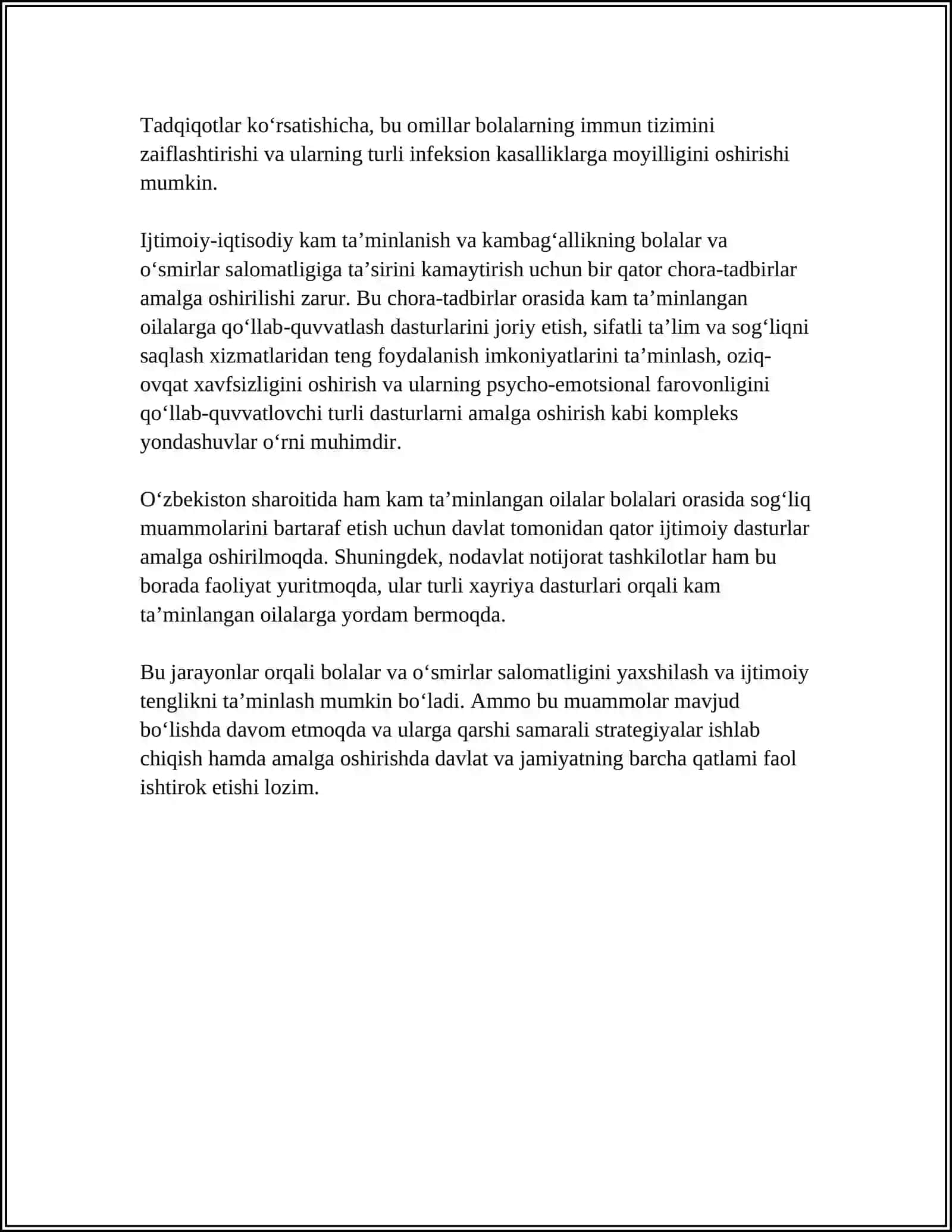 BOLALAR VA O'SMIRLAR SALOMATLIGI (GURUH XAF OMILLARI) 4