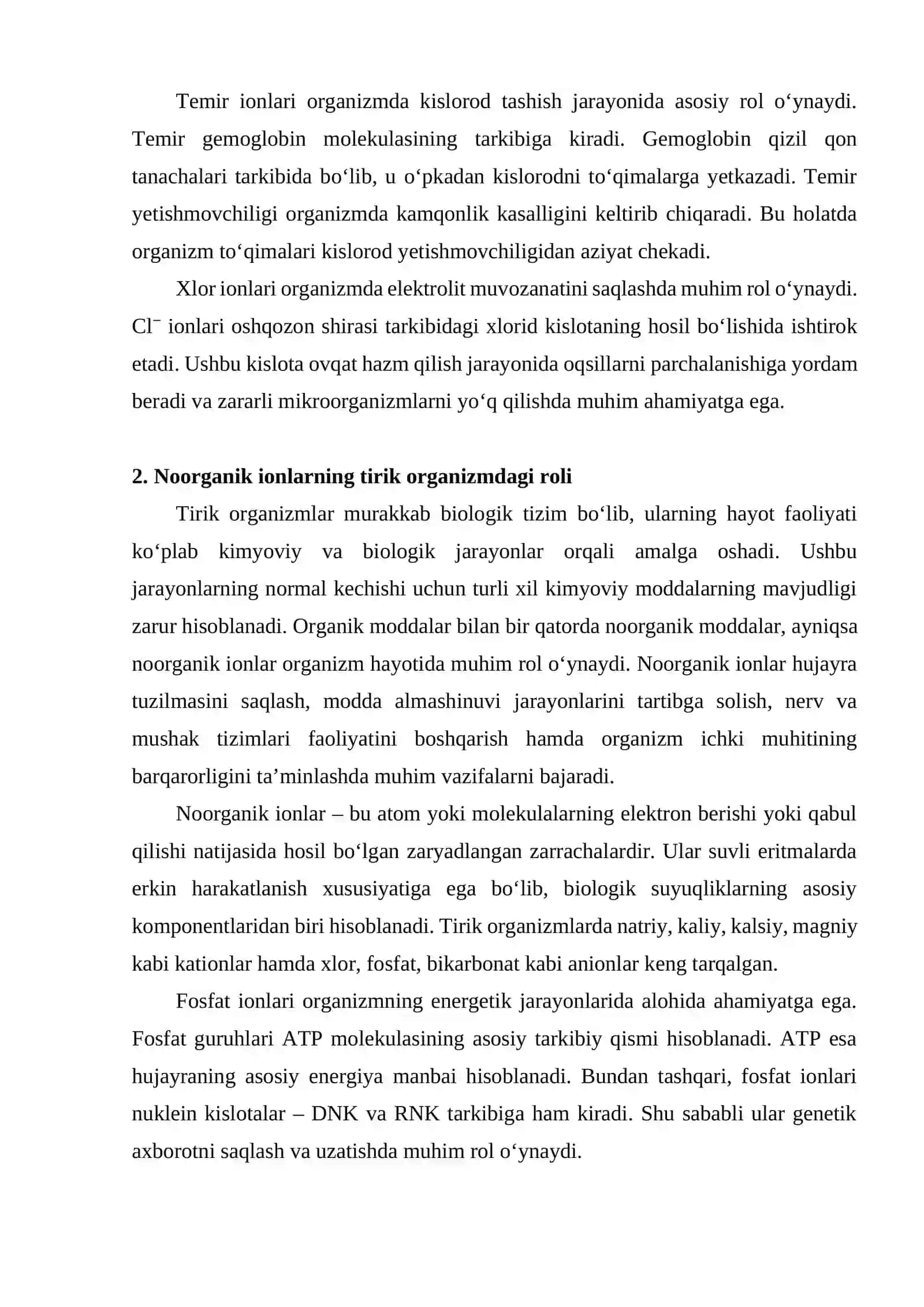 Noorganik ionlar, ularning funkisiyalari 4