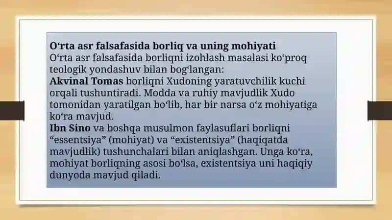 Falsafa va tabiiy ilmiy fanlarda borliqning mohiyatiga oid konsepsiyalar 4