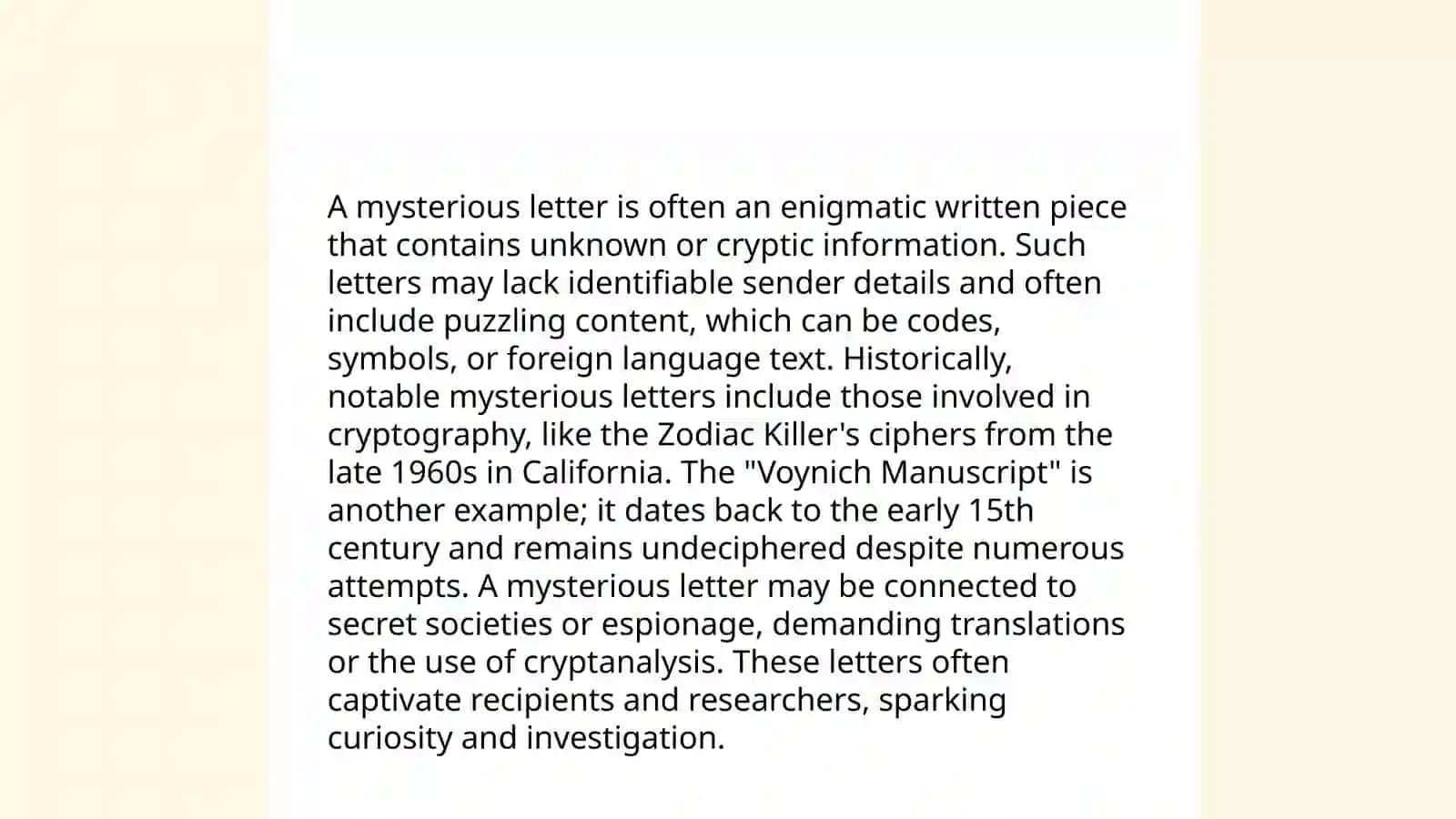 Short story "The Power of Friendship", "A Mysterious Letter", "An Unexpected Journey" 4