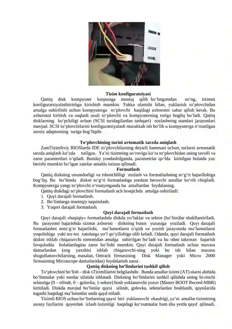 Ma’lumotlarni saqlash qurilmasi. Qattiq disk. 4