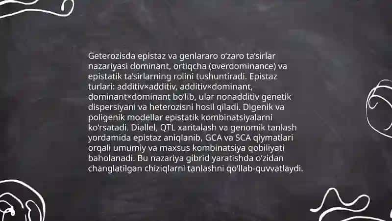 Geterozis hodisasi borasida mavjud nazariyalar 4