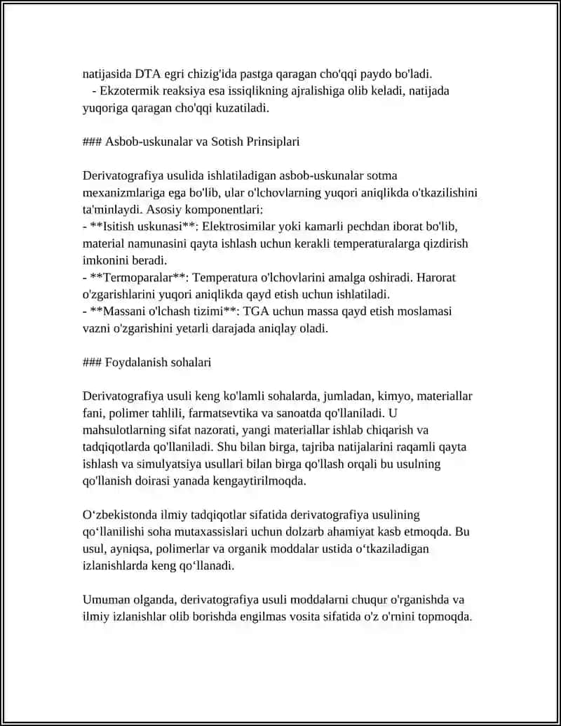 DERIVATOGRAFIYA USULIDA MODDALARNI TAHLIL QILISH 4