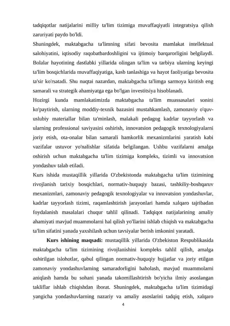 MAKTABGACHA TA'LIM TIZIMINING RIVOJLANISH BOSQICHLARI VA NORMATIV-HUQUQIY ASOSLARI 4