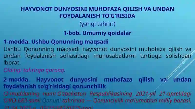 HAYVONOT DUNYOSINI EKOLOGIK-HUQUQIY HIMOYA QILISH 4