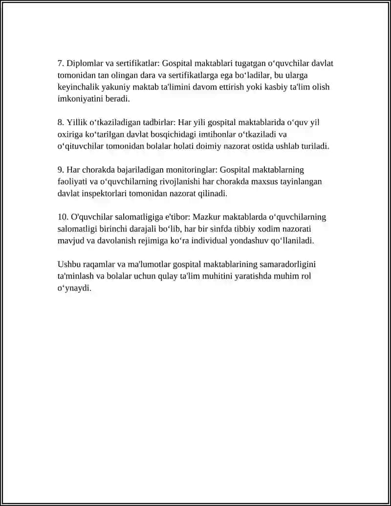 GOSPITAL MAKTABI VA UYDAGI TA'LIM 4