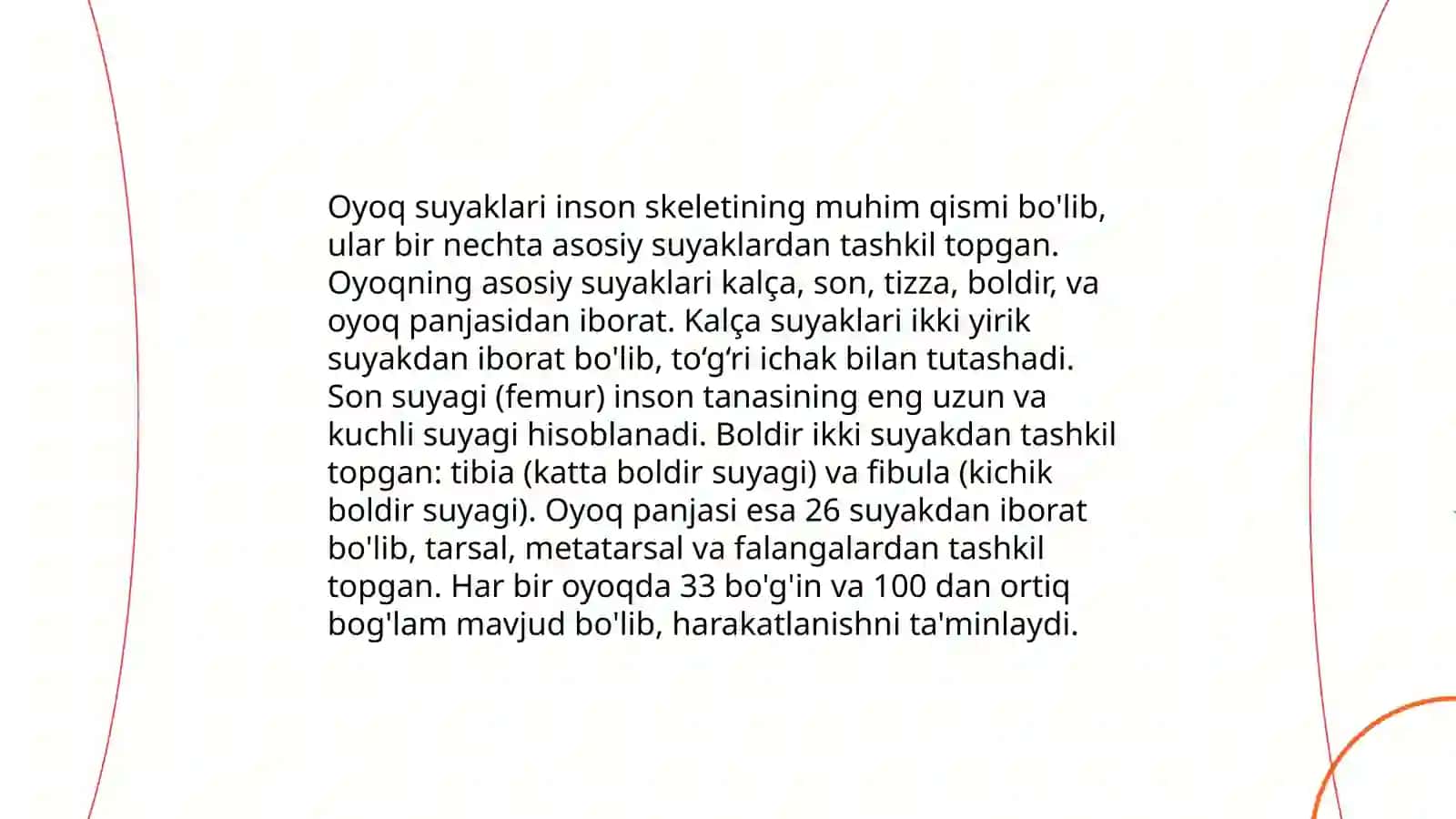 Chanoq kamari va oyoqning erkin suyaklari 4