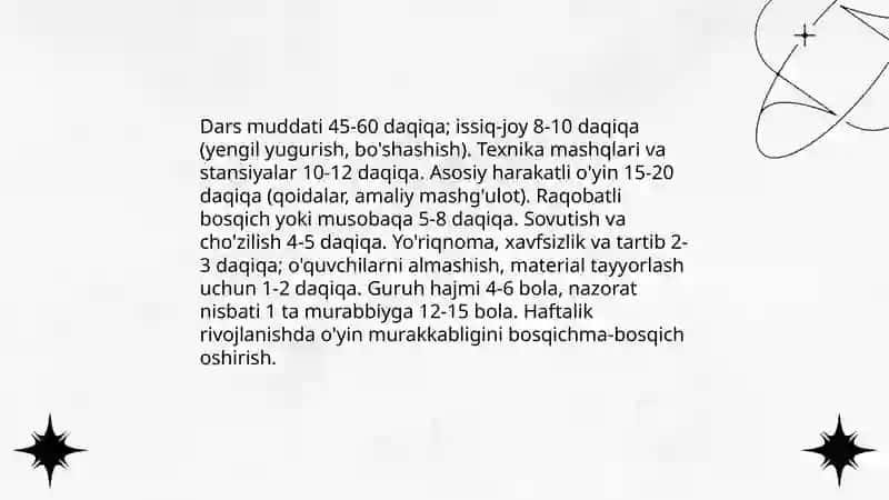 Katta yoshdagi bolalarga beriladigan harakatli o'yinlarni o'rgatish 4