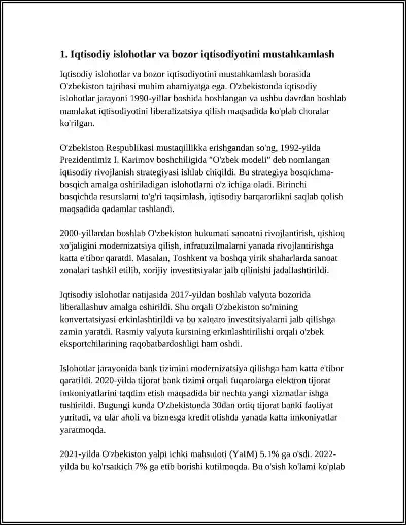 YANGI O'ZBEKISTONDA PRIZIDENT SHAVKAT MIRZIYOYEV RAHBARLIGI VA TASHABBUSI OSTIDA AMALGA OSHIRILAYOTGAN ISLOHOTLAR 4