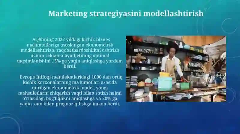 Kichik biznes va xususiy tadbirkorlikda ekonometrik modellardan foydalanish 4