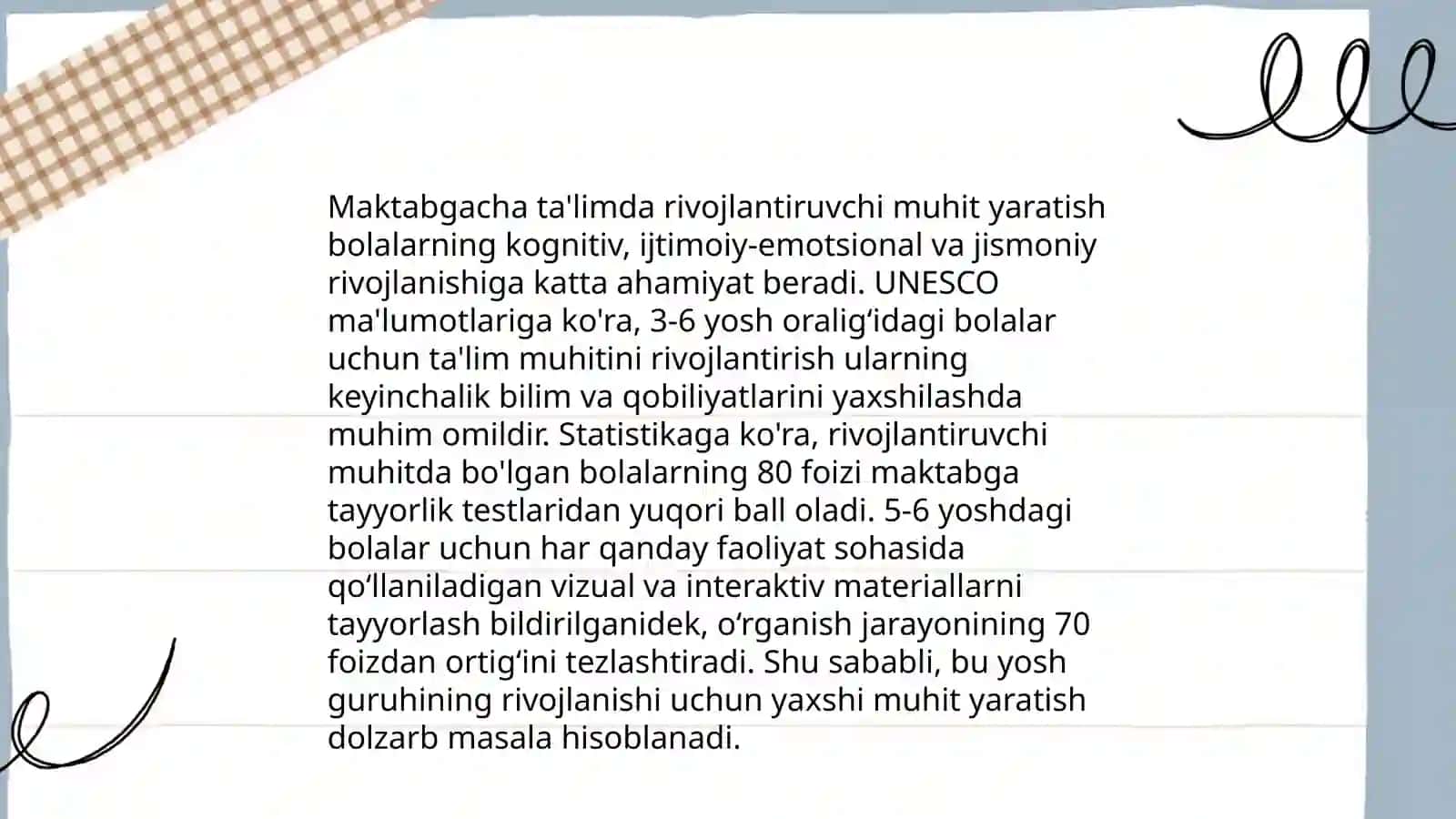 Rivojlantiruvchi muhit tashkil etish 4